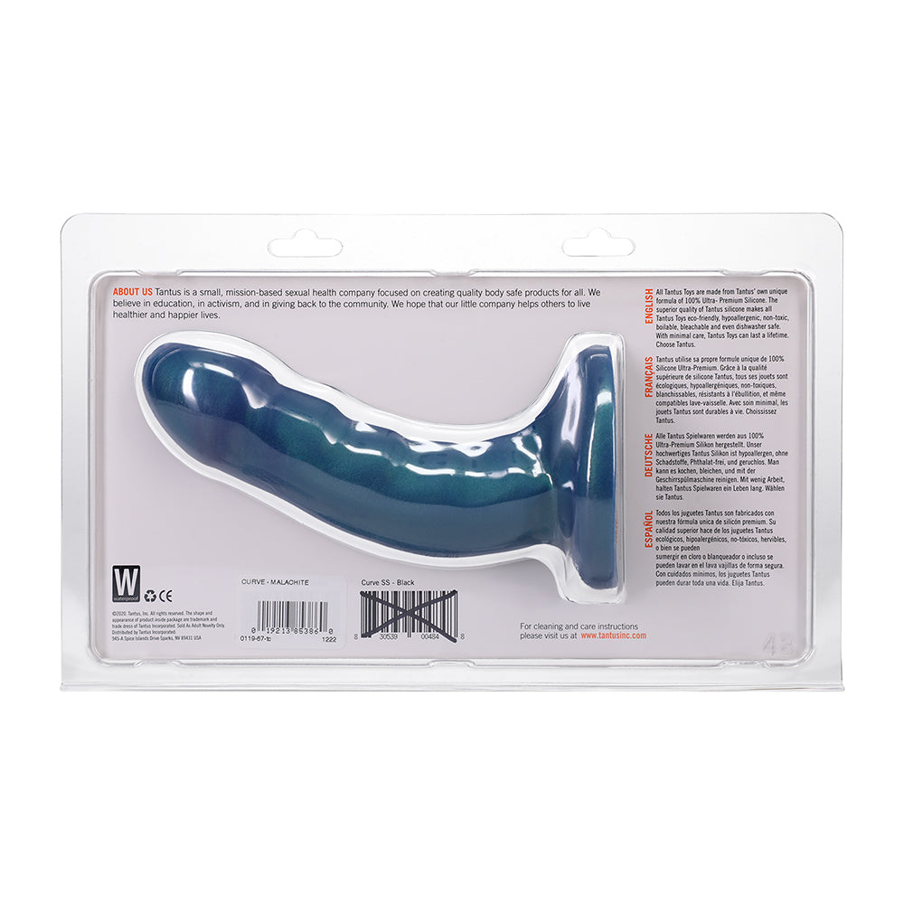 Tantus Curve 6.5 in. Dildo - Soft Malachite - G-Spot and P-Spot Stimulation