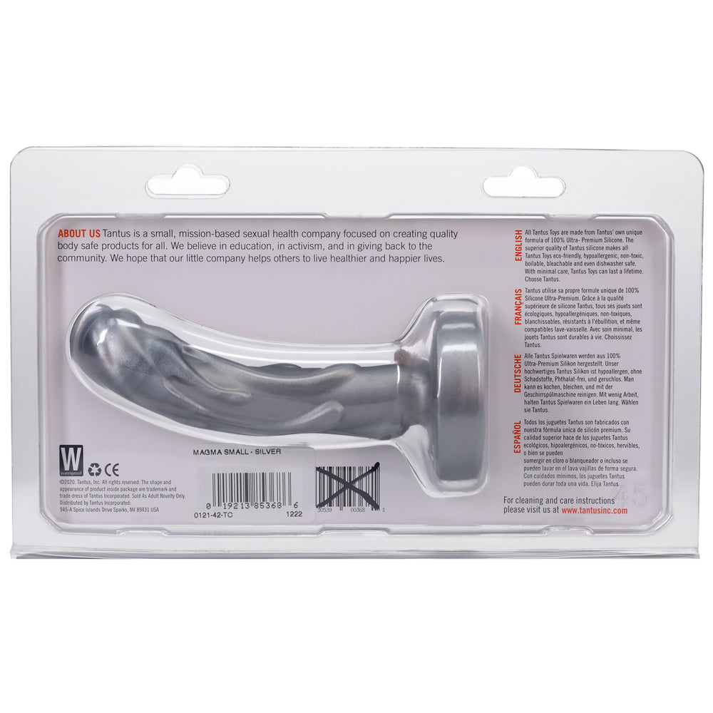 Tantus Mini Magma 5 in. Fantasy Dildo – Firm Silicone, Silver