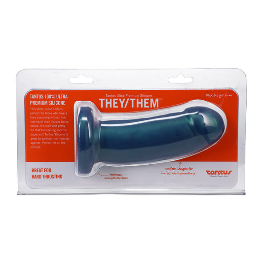 Tantus They/Them 5.5 in. Dildo – Soft Malachite – Teal