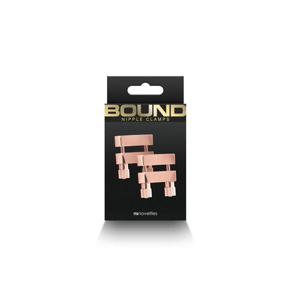NS Novelties Bound Nipple Clamps V1 – Rose Gold – Silicone Tip