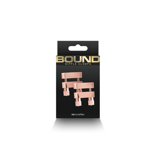 NS Novelties Bound Nipple Clamps V1 – Rose Gold – Silicone Tip