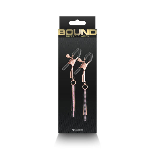 Bound Nipple Clamps D3 – Rose Gold Nipple Clamps with Silicone Tips