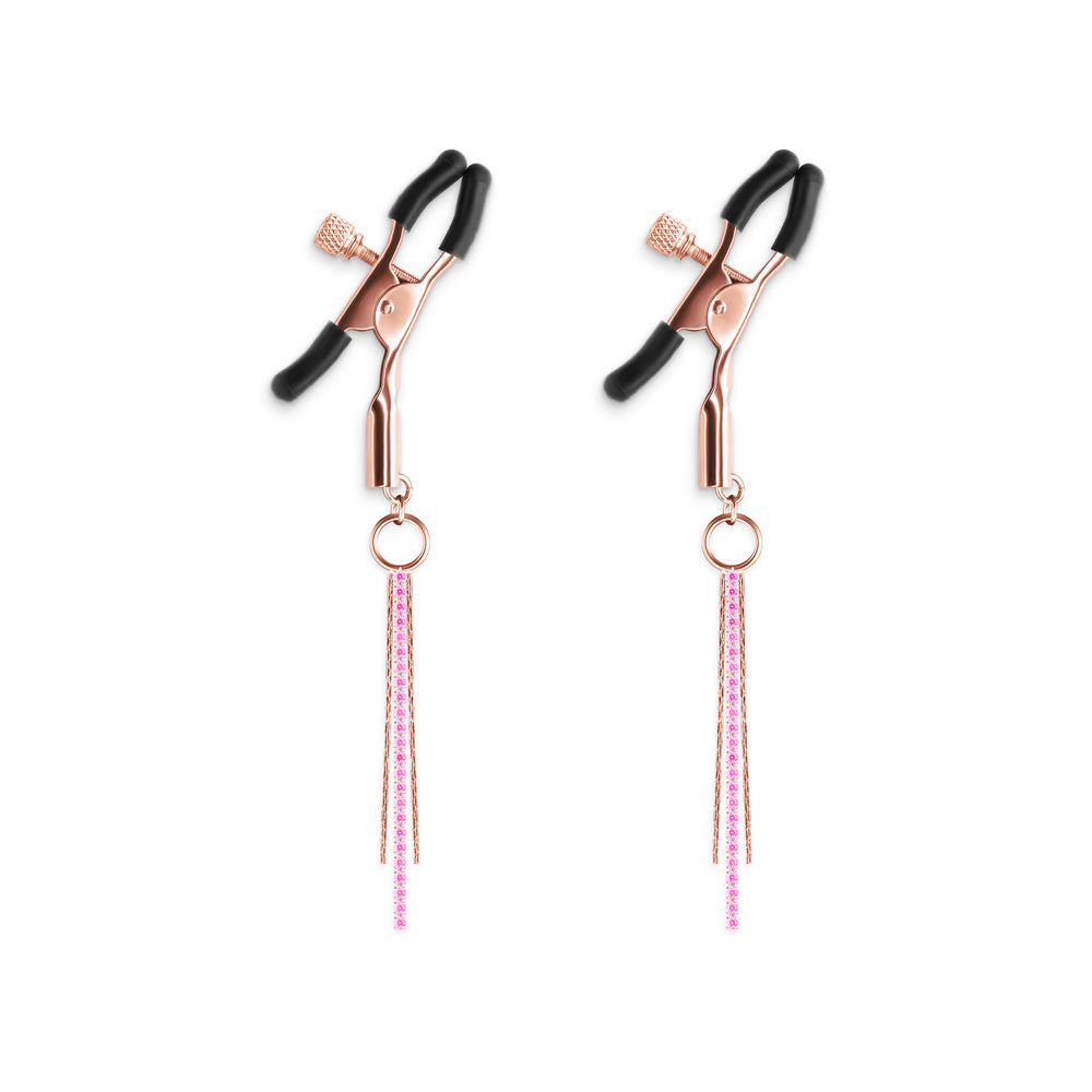 Bound Nipple Clamps D3 – Rose Gold Nipple Clamps with Silicone Tips