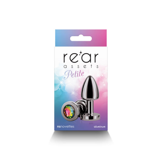 NS Novelties Rear Assets Petite Metal Anal Plug – Gunmetal/Rainbow
