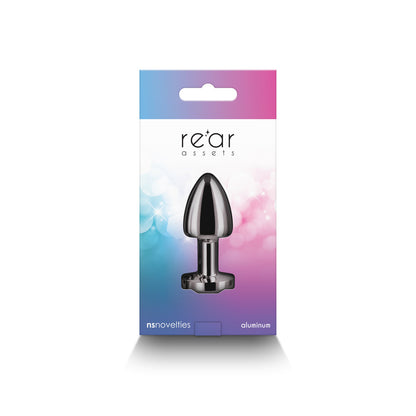 NS Novelties Rear Assets Petite Metal Anal Plug – Gunmetal/Rainbow