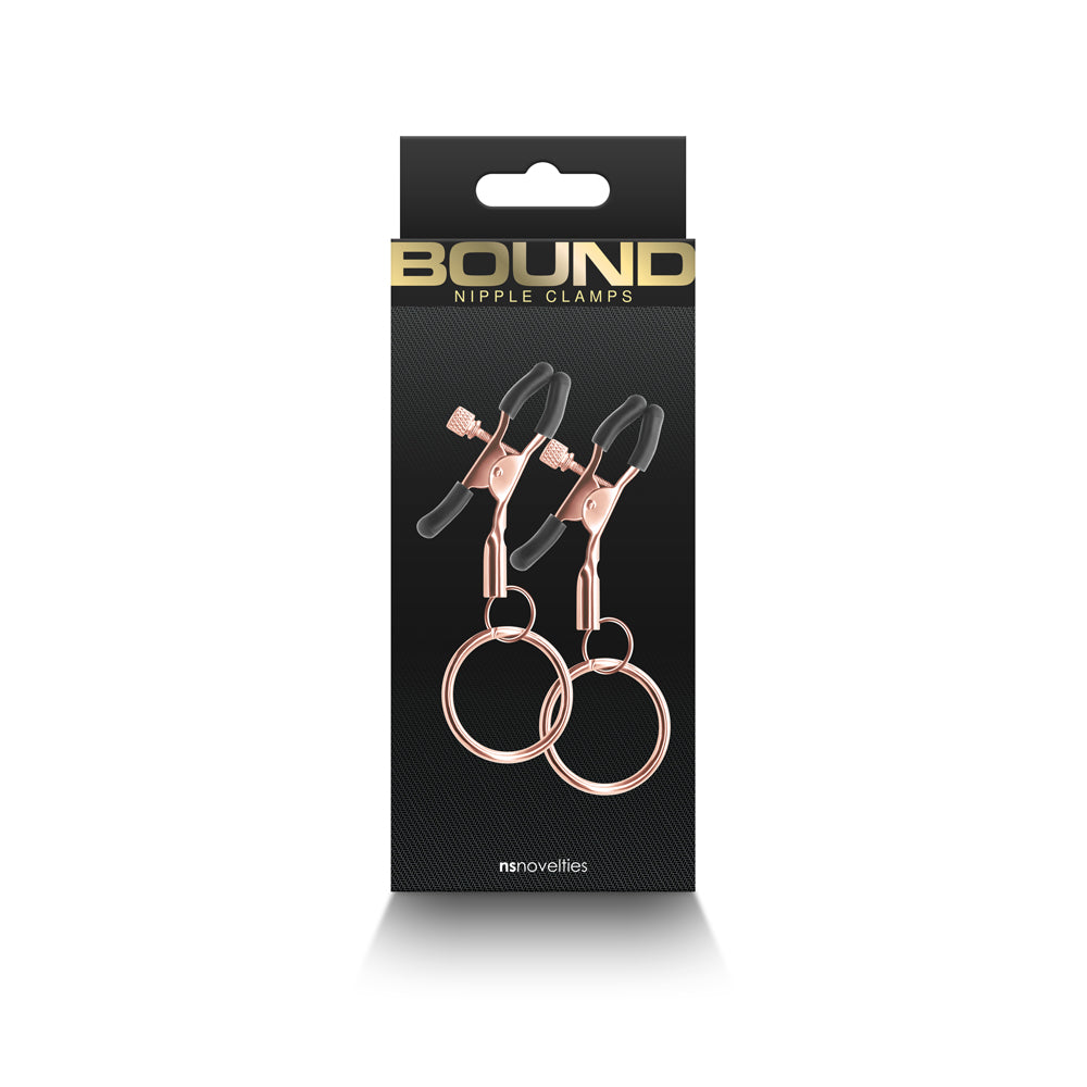 Bound Adjustable Nipple Clamps C2 – Rose Gold – Nickel-Free Metal with Silicone Tips