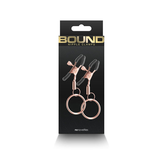 Bound Adjustable Nipple Clamps C2 – Rose Gold – Nickel-Free Metal with Silicone Tips