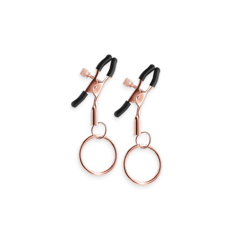 Bound Adjustable Nipple Clamps C2 – Rose Gold – Nickel-Free Metal with Silicone Tips