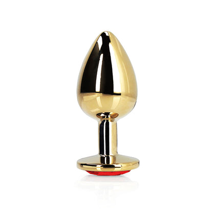 Ouch! Heart Gem Butt Plug Large – Gold/Ruby Red
