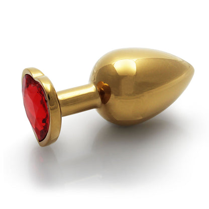 Ouch! Heart Gem Butt Plug Large – Gold/Ruby Red