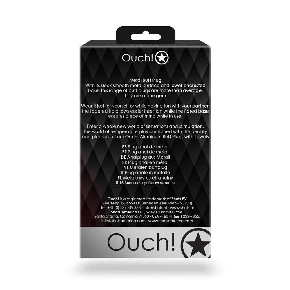 Ouch! Heart Gem Butt Plug Large – Gold/Ruby Red