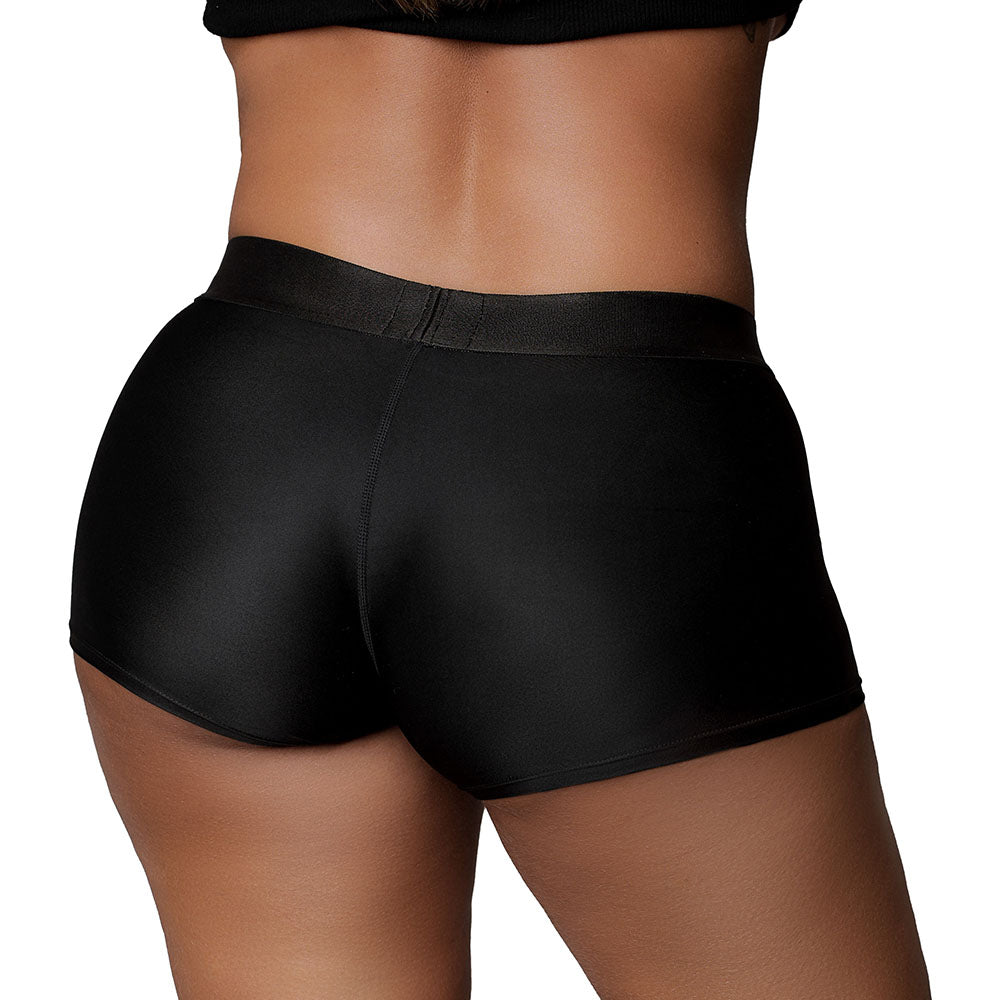 Ouch! Vibrating Strap-on Boxer - Black - XL/2XL