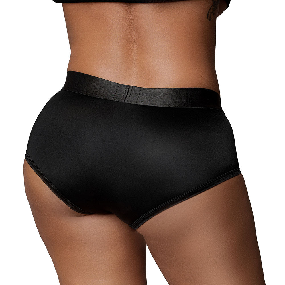 Ouch! Vibrating Strap-on Brief - XL/2XL - Black