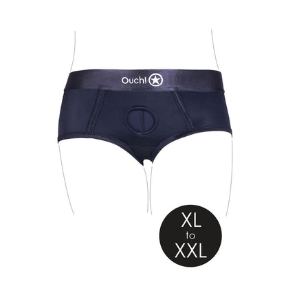 Ouch! Vibrating Strap-on Brief - XL/2XL - Black