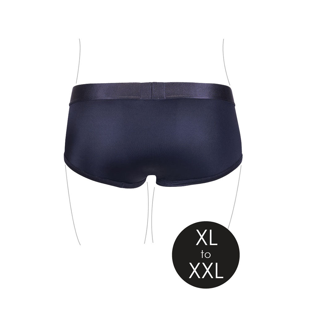 Ouch! Vibrating Strap-on Brief - XL/2XL - Black