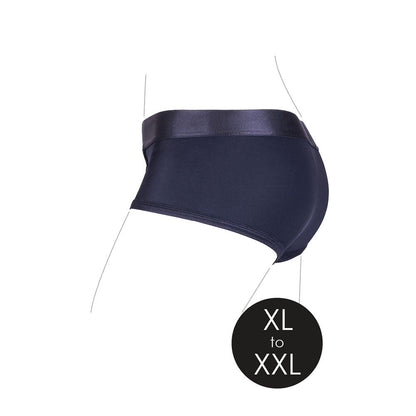 Ouch! Vibrating Strap-on Brief - XL/2XL - Black