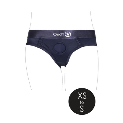 Ouch! Vibrating Strap-on High-cut Brief – Black – XS/S