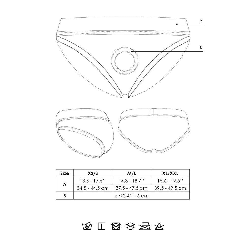 Ouch! Vibrating Strap-on High-cut Brief – Black – XS/S