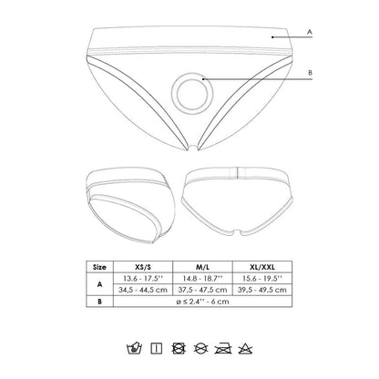 Ouch! Vibrating Strap-on High-cut Brief – Black – XS/S