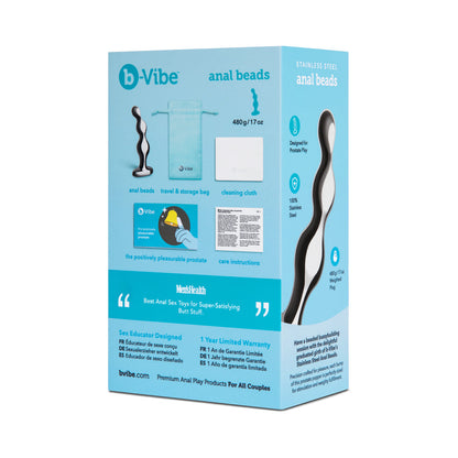 b-Vibe Stainless Steel Anal Beads – Prostate Massager – Silver