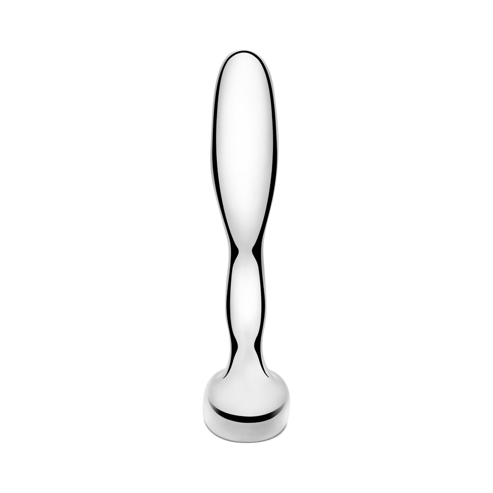 b-Vibe Stainless Steel Prostate Plug – Silver – Curved Prostate Stimulator