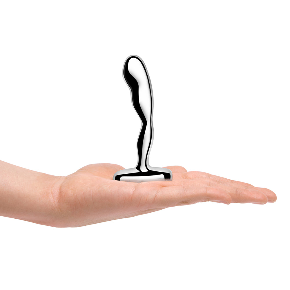 b-Vibe Stainless Steel Prostate Plug – Silver – Curved Prostate Stimulator