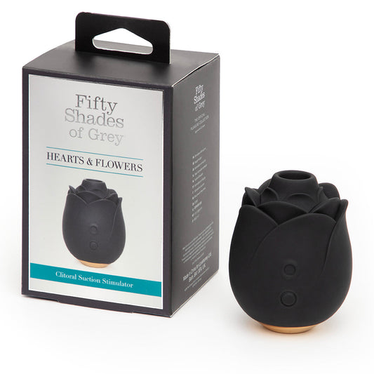 Fifty Shades of Grey Hearts & Flowers Clitoral Stimulator with Pleasure Air Technology - Black