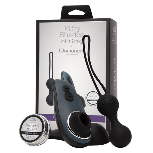 Fifty Shades of Grey Desire Blooms Kit – Black – Clitoral Suction Vibrator and Kegel Balls