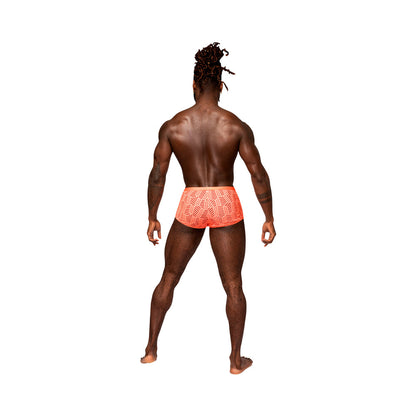 Male Power Rude Awakening Cheeky Cutout Short – Neon Orange – Size M