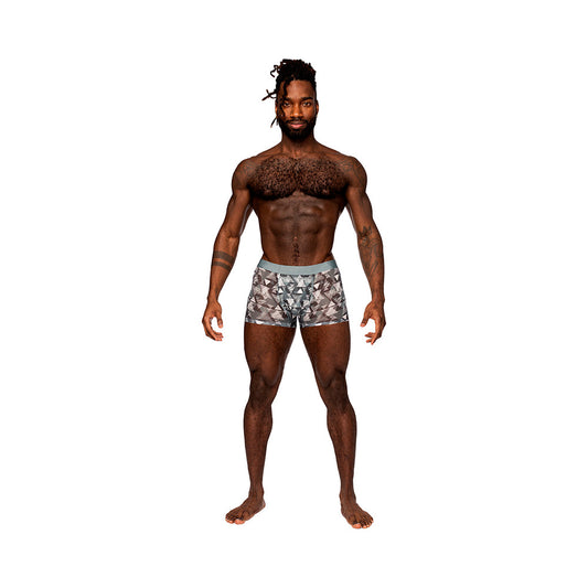 Male Power Sheer Prints Seamless Sheer Short – Green – Size L