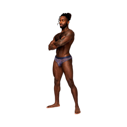 Male Power Sheer Prints Sheer Thong – Purple – S/M