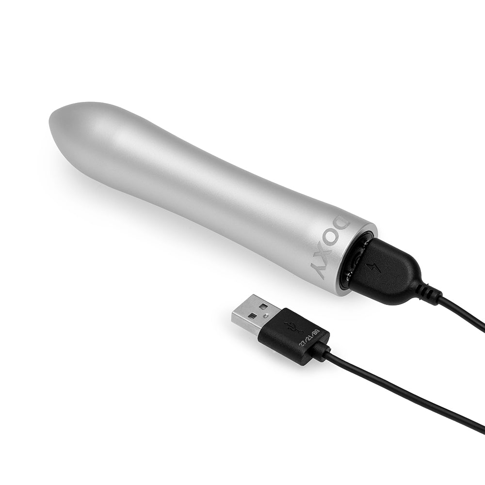 Doxy Bullet Rechargeable Vibrator – Silver – 7 Vibration Modes
