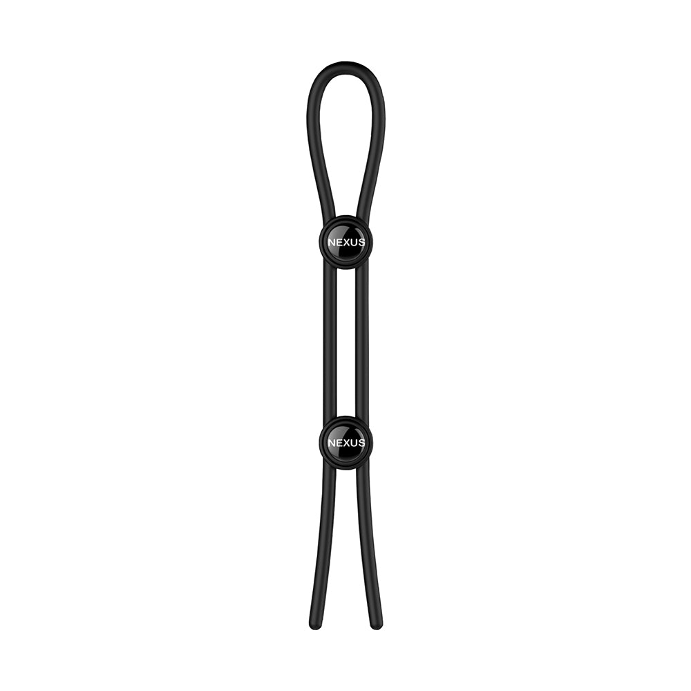 Nexus Forge Adjustable Silicone Cock and Ball Lasso Ring – Black