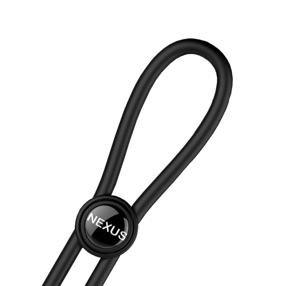 Nexus Forge Adjustable Silicone Cock and Ball Lasso Ring – Black