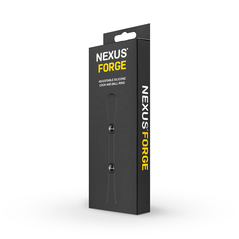 Nexus Forge Adjustable Silicone Cock and Ball Lasso Ring – Black