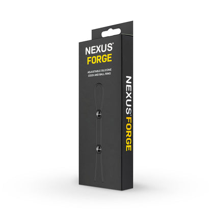 Nexus Forge Adjustable Silicone Cock and Ball Lasso Ring – Black