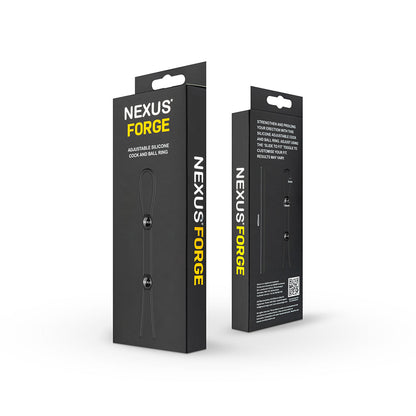 Nexus Forge Adjustable Silicone Cock and Ball Lasso Ring – Black
