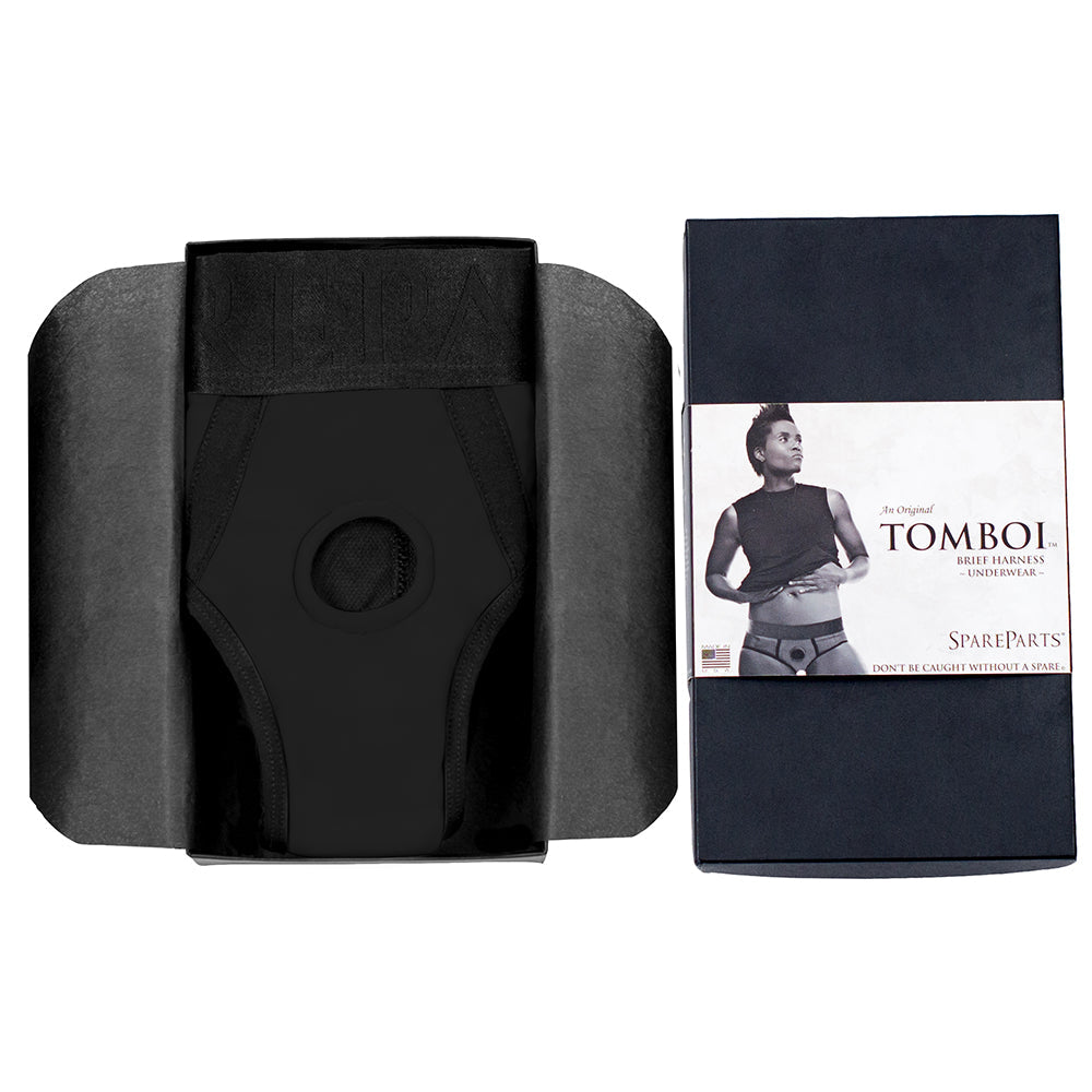 SpareParts Tomboi Nylon Briefs Harness – Black – Size XL