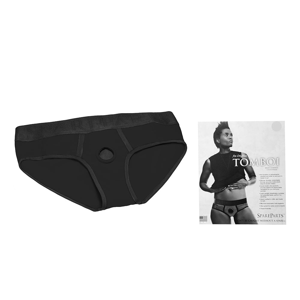 SpareParts Tomboi Nylon Briefs Harness – Black – Size 2XL