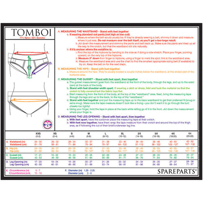SpareParts Tomboi Nylon Briefs Harness - Black - Size 4XL