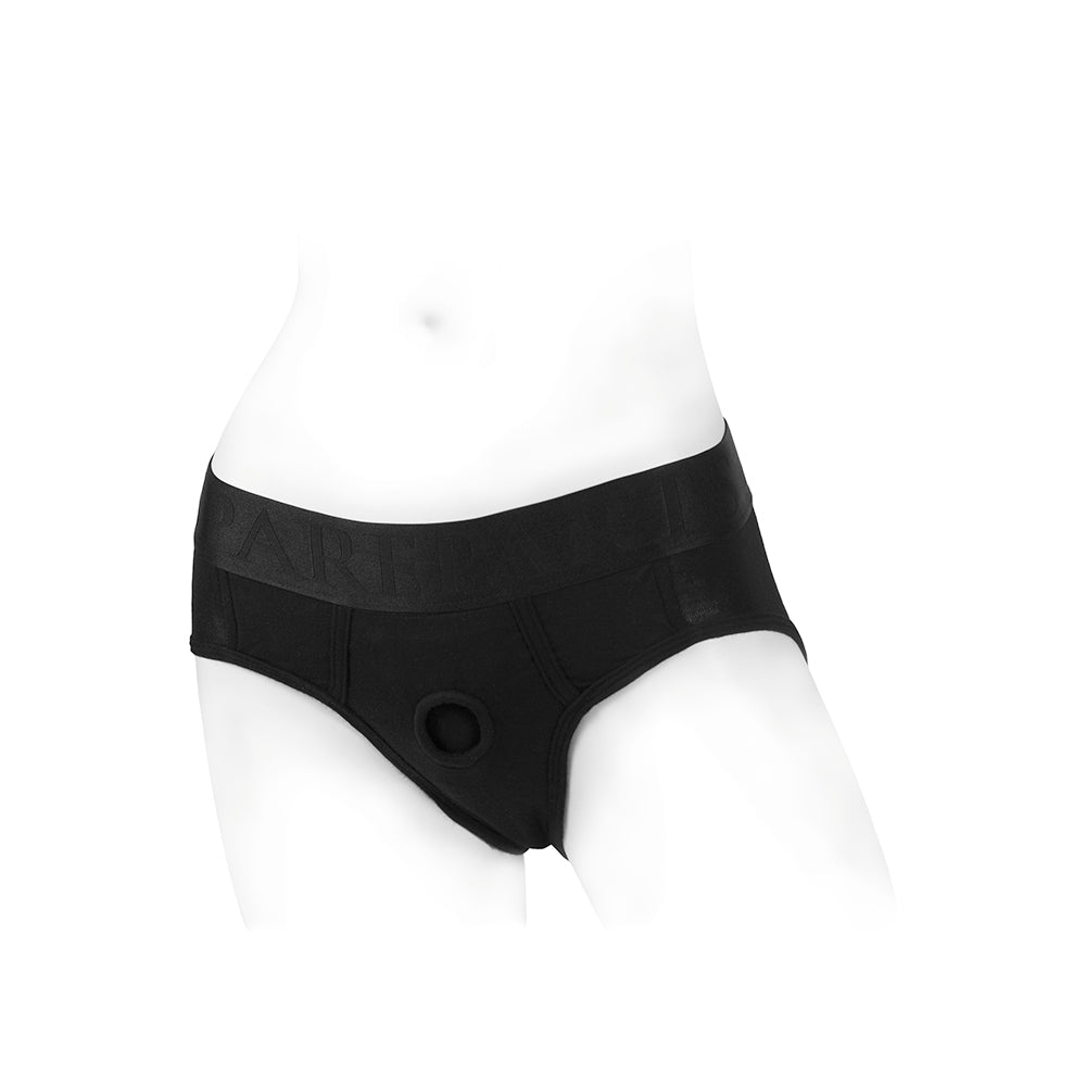 SpareParts Tomboi Rayon Briefs Harness – Black – Size S