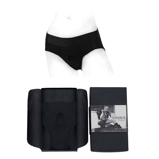 SpareParts Tomboi Rayon Briefs Harness – Black – Size M