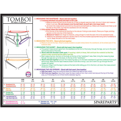 SpareParts Tomboi Rayon Briefs Harness – Black – Size M