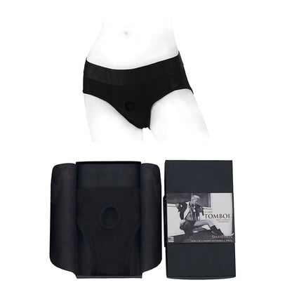 SpareParts Tomboi Rayon Briefs Harness - Black - Size XL