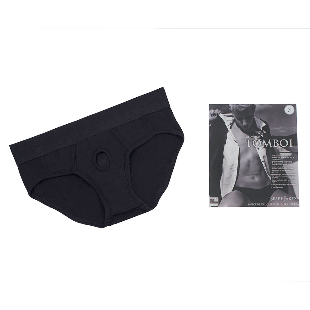 SpareParts Tomboi Rayon Briefs Harness - Black - Size 2XL