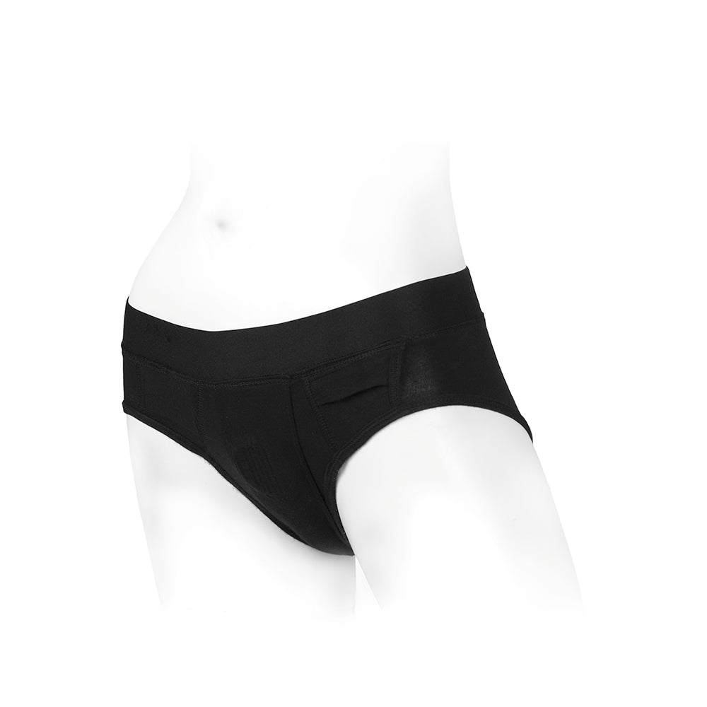 SpareParts Tomboi Rayon Briefs Harness – Black – Size 3XL