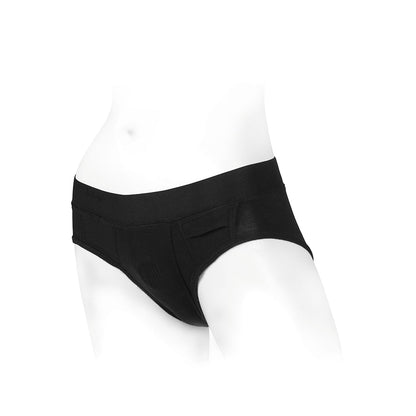 SpareParts Tomboi Rayon Briefs Harness – Black – Size 3XL