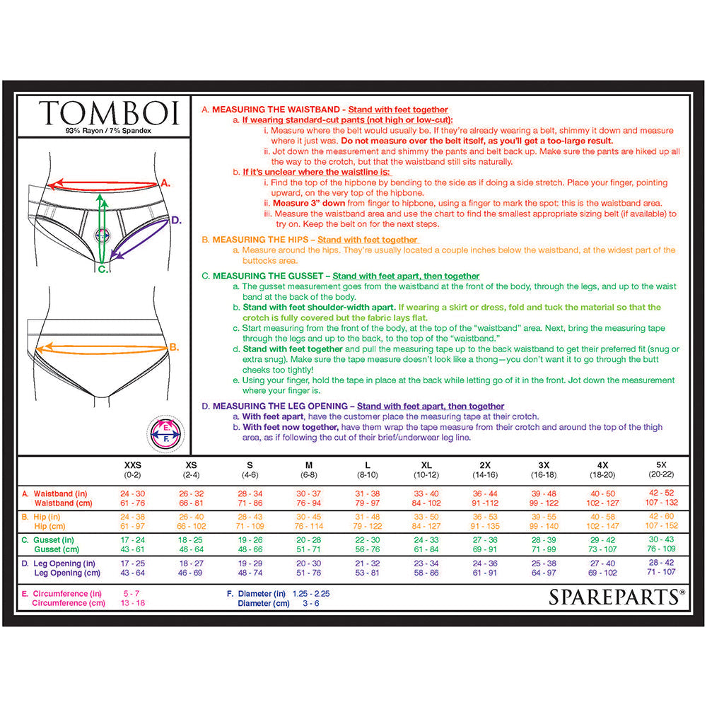 SpareParts Tomboi Rayon Briefs Harness – Black – Size 5XL