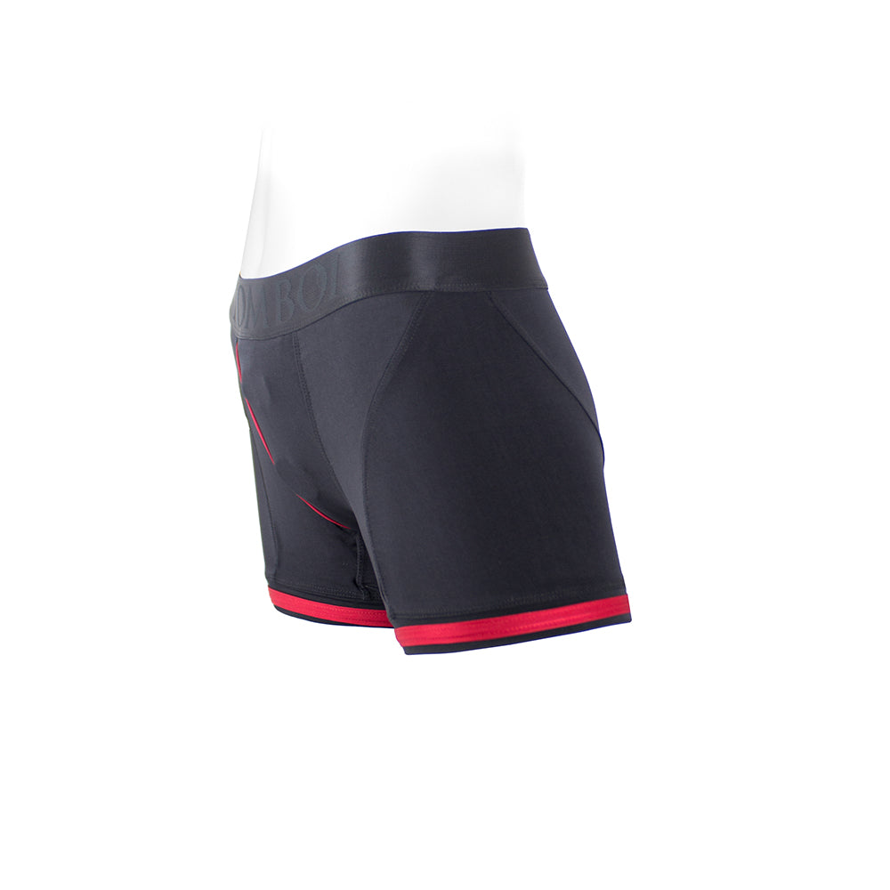 SpareParts Tomboii Nylon Boxer Briefs Harness – Black/Red – Size S