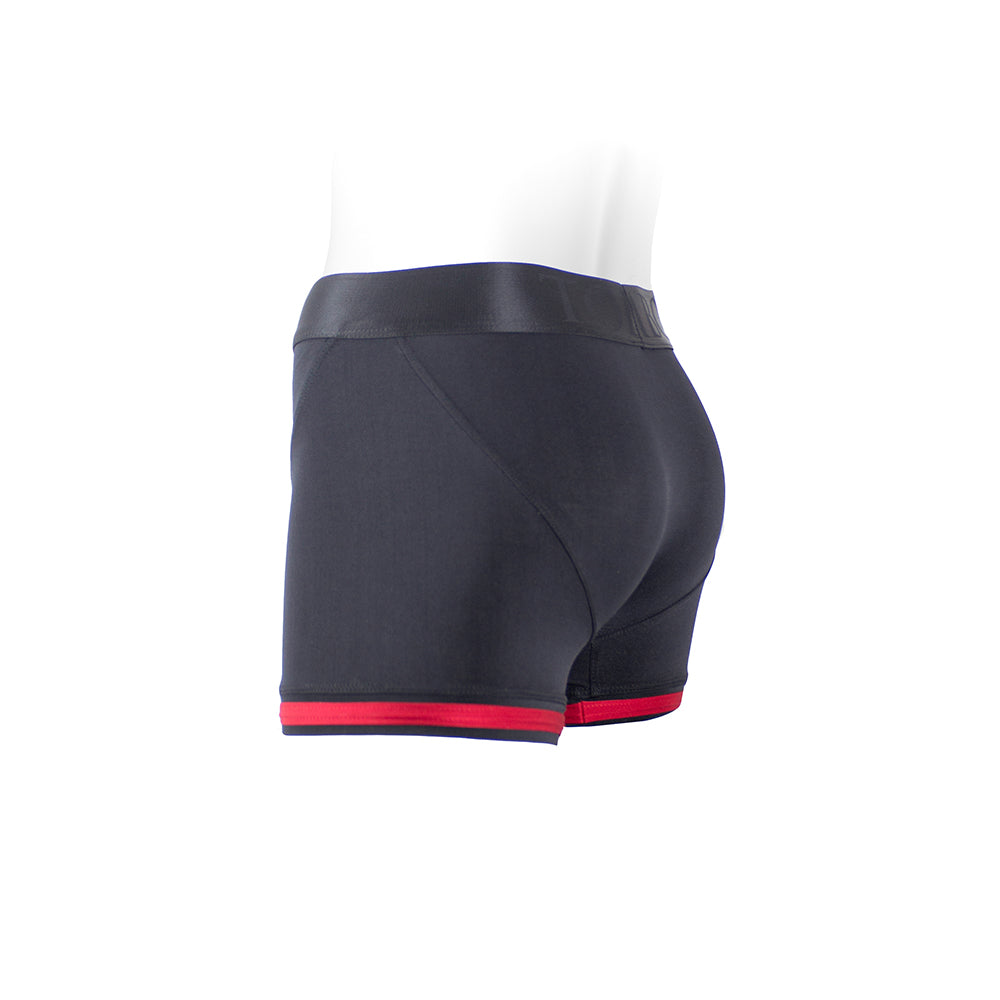 SpareParts Tomboii Nylon Boxer Briefs Harness – Black/Red – Size M